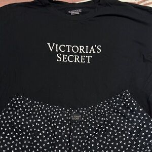 Victoria's Secret Black and White Heart Pajama Set